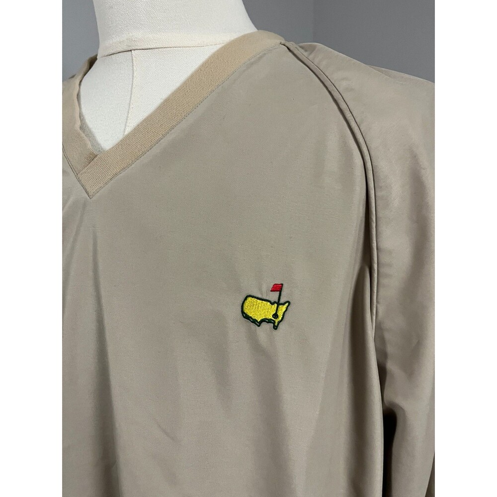 Masters Collection Vintage Golf Pullover Wind Shirt V-Neck Beige Men's XL - Picture 3 of 9